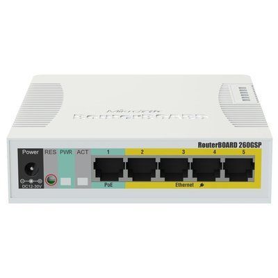 MikroTik RB260GSP (CSS106-1G-4P-1S) PoE Комутатор 5 портів керований 99-00014399 фото