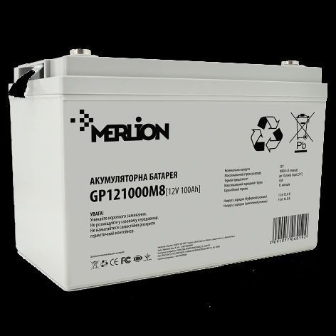 MERLION AGM GP121000M8 12V 100Ah Акумуляторна батарея 99-00020633 фото